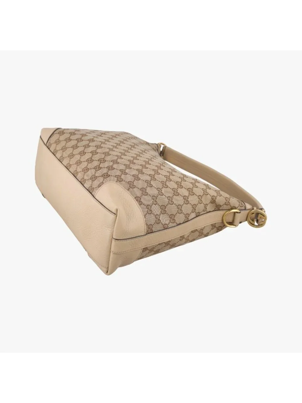 Gucci Miss GG Hobo Beige White Canvas Leather